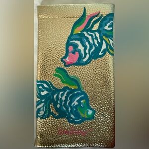 NWT Lilly Pulitzer GWP SUNGLASS CASE BLUE IBIZA AQUA LA VISTA ENGINEERED POUCH